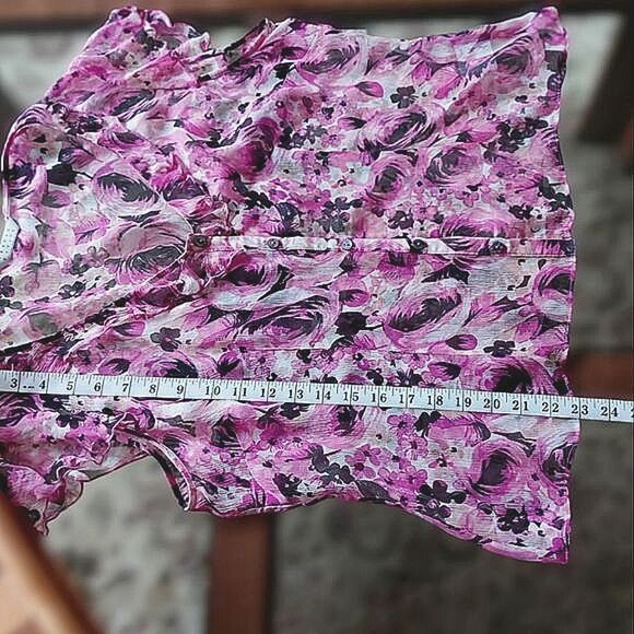 Vtg Precis Petite pink silk chiffon skirt set - Picture 8 of 15